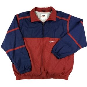 Nike Vintage Windbreaker Maroon and Navy Sz Medium